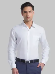 Raymond Men White Solid Pure Cotton Casual Shirt