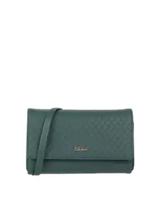 Mochi Women Green Textured PU Envelope