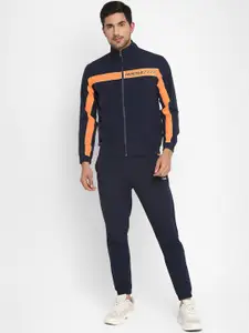 Yuuki Men Navy Blue Solid Tracksuits