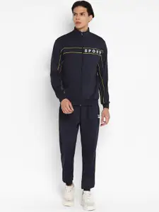 Yuuki Men Navy Blue Solid Tracksuits