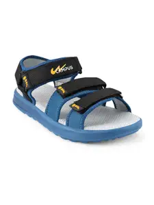 Campus Men Blue & Grey Solid Sports Sandals