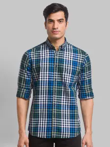 Parx Men Slim Fit Gingham Checked Pure Cotton Casual Shirt
