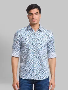 Parx Men Slim Fit Printed Pure Cotton Casual Shirt