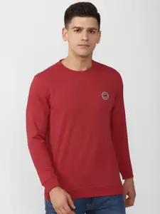 Peter England Casuals Men Maroon Solid Sweatshirt