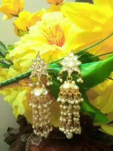 Runjhun Gold Plated Contemporary Jhumka Earrings