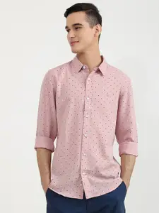 United Colors of Benetton Men Pink Slim Fit Printed Casual Shirt