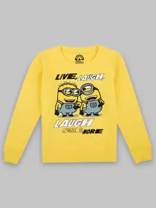Kids Ville Boys Minion Printed Long Sleeves Cotton Sweatshirts