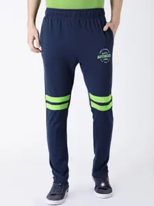 ACTIMAXX ACTIMAXX Men Navy Blue Solid Cotton Track Pants