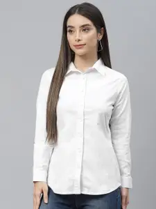 Cottinfab Women White Formal Shirt