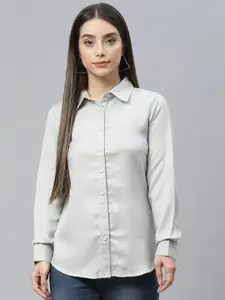 Cottinfab Women Grey Formal Shirt