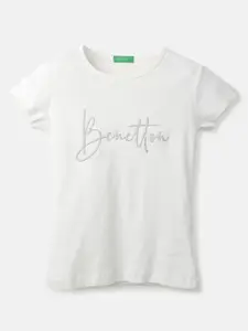 United Colors of Benetton White Print Top