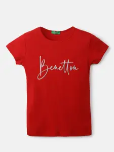 United Colors of Benetton Red & Grey Print Top