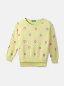 United Colors of Benetton Girls Printed Floral Printed Pullover