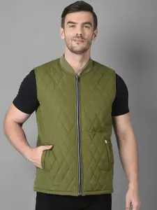 Canary London Men Green Geometric Lightweight Quilted Jacket