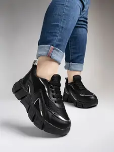 Shoetopia Women Black Running Non-Marking Shoes