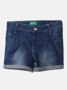 United Colors of Benetton Girls Solid Denim Shorts