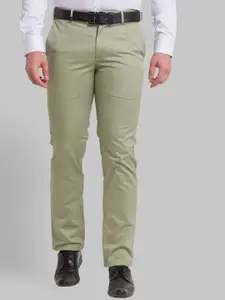Park Avenue Men Green Slim Fit Formal Trouser