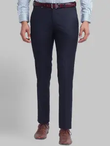Park Avenue Men Navy Blue Slim Fit Formal Trouser