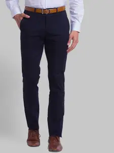 Park Avenue Men Blue Slim Fit Formal Trouser