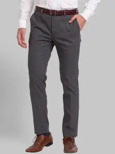 Park Avenue Men Grey Slim Fit Trousers