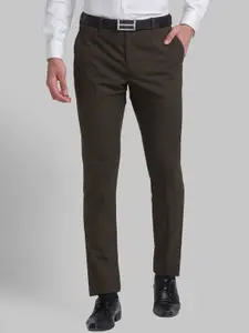 Raymond Men Brown Solid Slim-Fit Formal Trousers