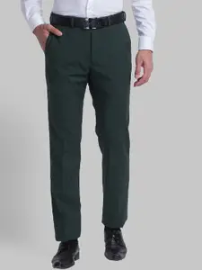 Raymond Men Green Solid Formal Trousers