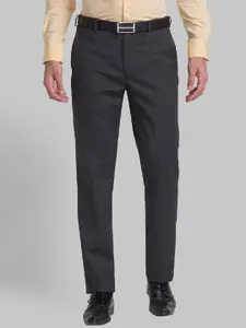 Raymond Men Grey Solid Regular-Fit Formal Trousers