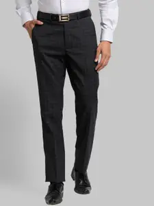 Raymond Men Black Solid Contemporary Fit Formal Trouser