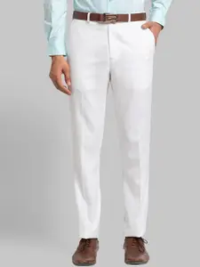 Raymond Men White Solid Formal Trouser