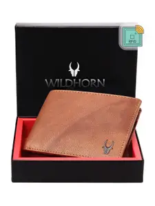 WildHorn Men Textured Leather Two Fold Wallet