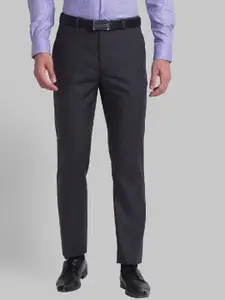Raymond Men Grey Solid Contemporary-Fit Formal Trouser