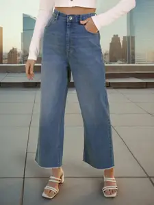 Flying Machine Women Straight Fit High-Rise Light Fade Stretchable Jeans