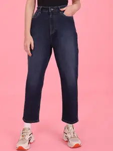 Flying Machine Women Blue High-Rise Light Fade Stretchable Straight Fit Jeans