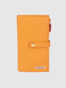 Fastrack Women Mustard Yellow Solid Two Fold Wallet
