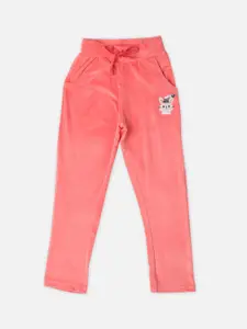Sweet Dreams Girls Peach-Colored Solid Lounge Pants
