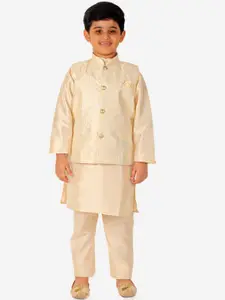Pro-Ethic STYLE DEVELOPER Boys Pure Silk Kurta with Pyjamas & Nehru jacket