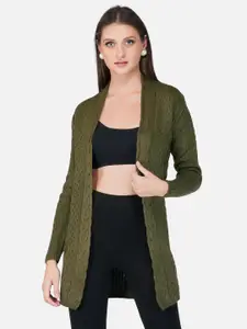 JoE Hazel Women Green Cable Knit Shrug