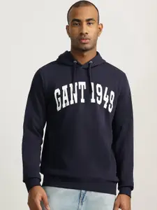 GANT Men Navy Blue Hooded Sweatshirt