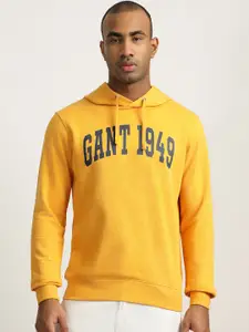 GANT Men Yellow Printed Hooded Sweatshirt