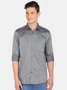 AD By Arvind Men Grey Pure Cotton Formal Shirt
