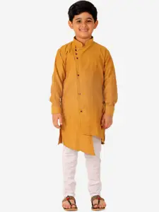 Pro-Ethic STYLE DEVELOPER Boys Pure Cotton Asymmetric Kurta with Pyjamas