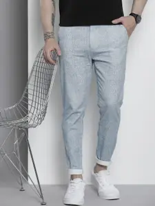 The Indian Garage Co Men Printed Slim Fit Chinos Trousers