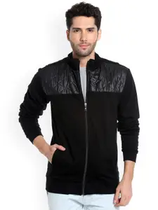 Campus Sutra Men Black Solid Bomber Jacket