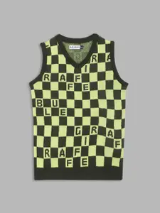 Blue Giraffe Boys Black & Yellow Checked Sweater Vest