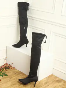 Truffle Collection Women Black Solid Winter Boots