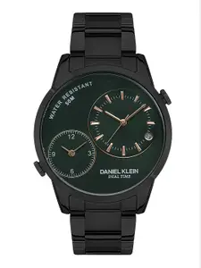 Daniel Klein Premium Men Green Dial & Black Bracelet Straps Analogue Watch-DK.1.13265-3