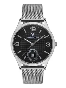 Daniel Klein Premium Men Black Dial & Silver-Toned Straps Analogue Watch DK.1.13267-2