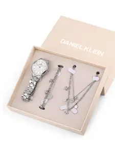 Daniel Klein Women Silver-Toned Embellished Watch Gift Set DK.1.13285-1