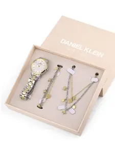 Daniel Klein Women Silver-Toned Embellished Watch Gift Set DK.1.13285-2