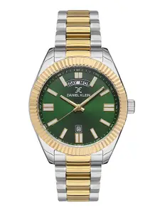 Daniel Klein Premium Men Green Dial & Gold Toned Style Straps Analogue Watch DK.1.13269-3